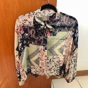 NWT Stradivarius Floral Long Sleeve Top